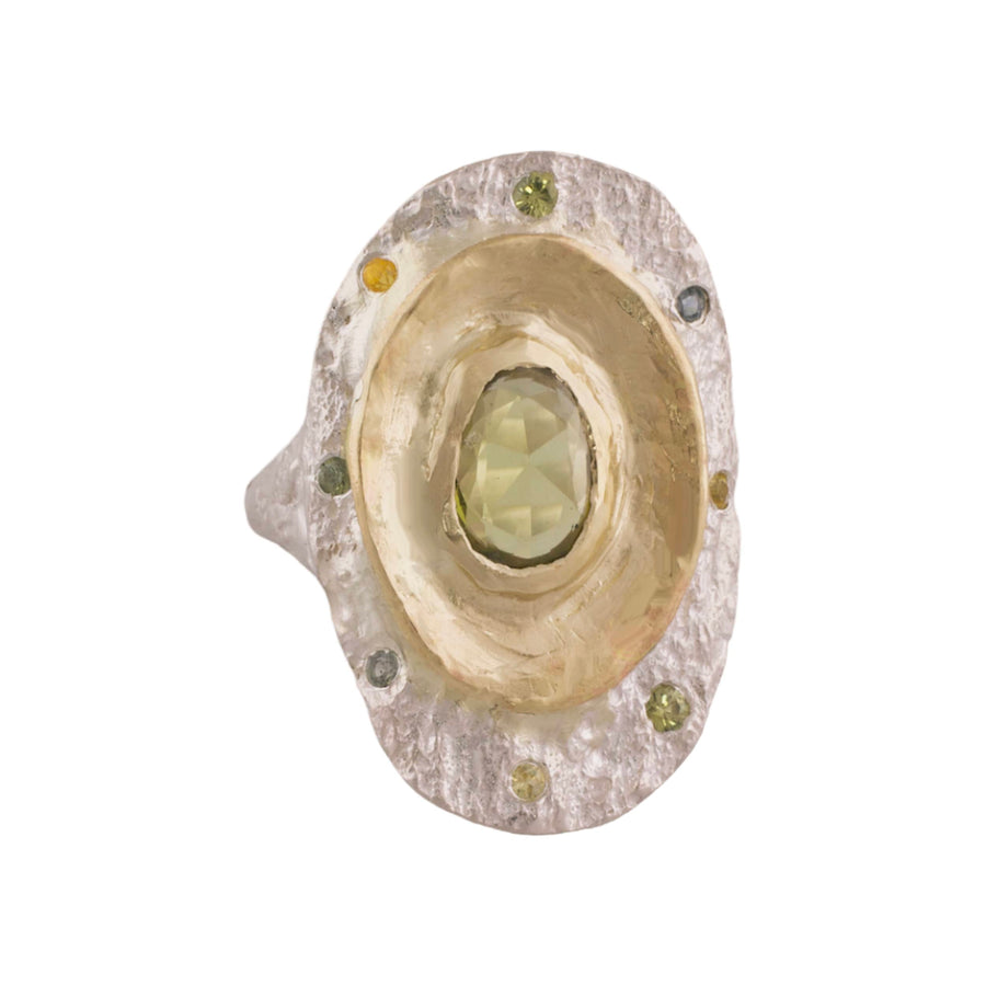 Fragmented Green Sapphire Ring