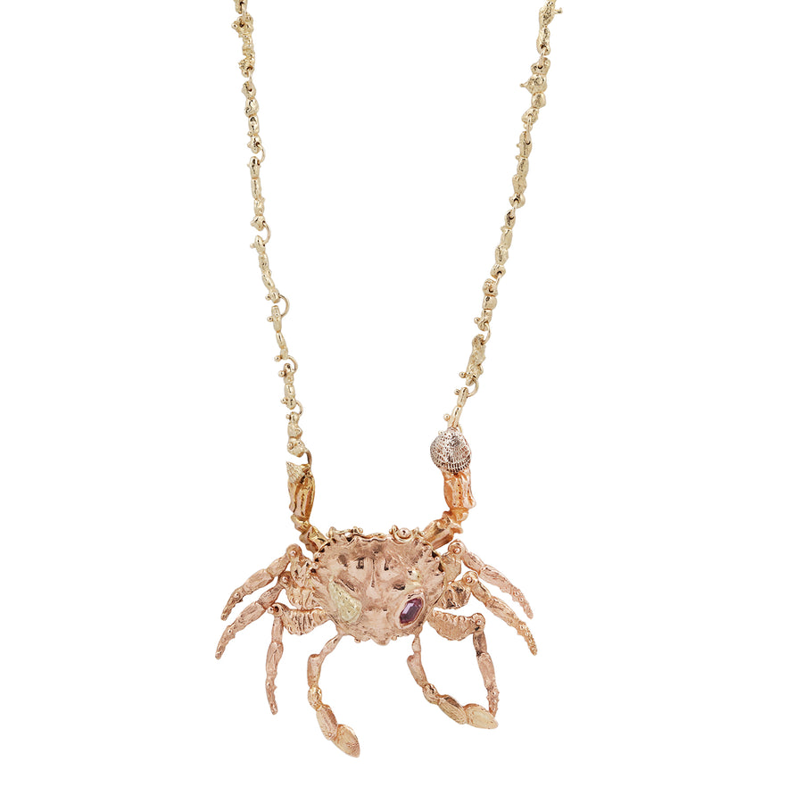 Silver Crab Pendant Necklace With Amber, Sealife Crab Jewellery UK –  SilverfireUK