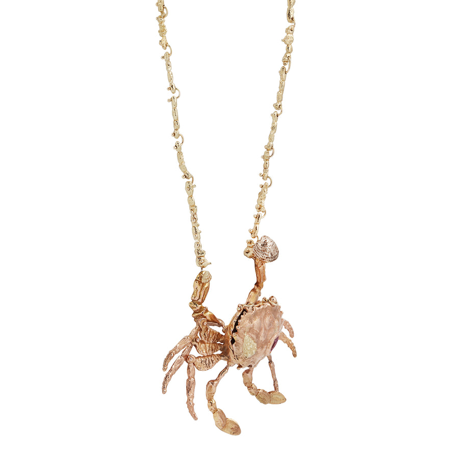 Amazon.com: Polished 14K Rose Gold Crab Charm Cancer Zodiac SeaLife Pendant  Necklace (16