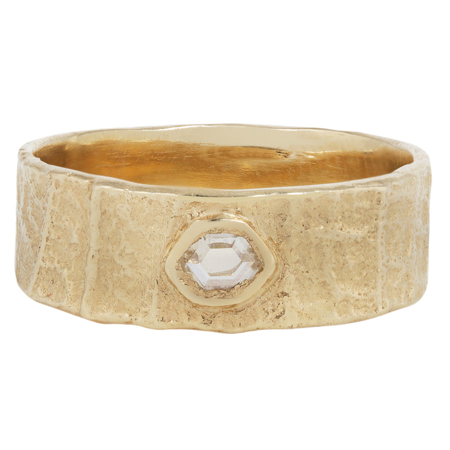 Phylliodea Ring Band with Diamond