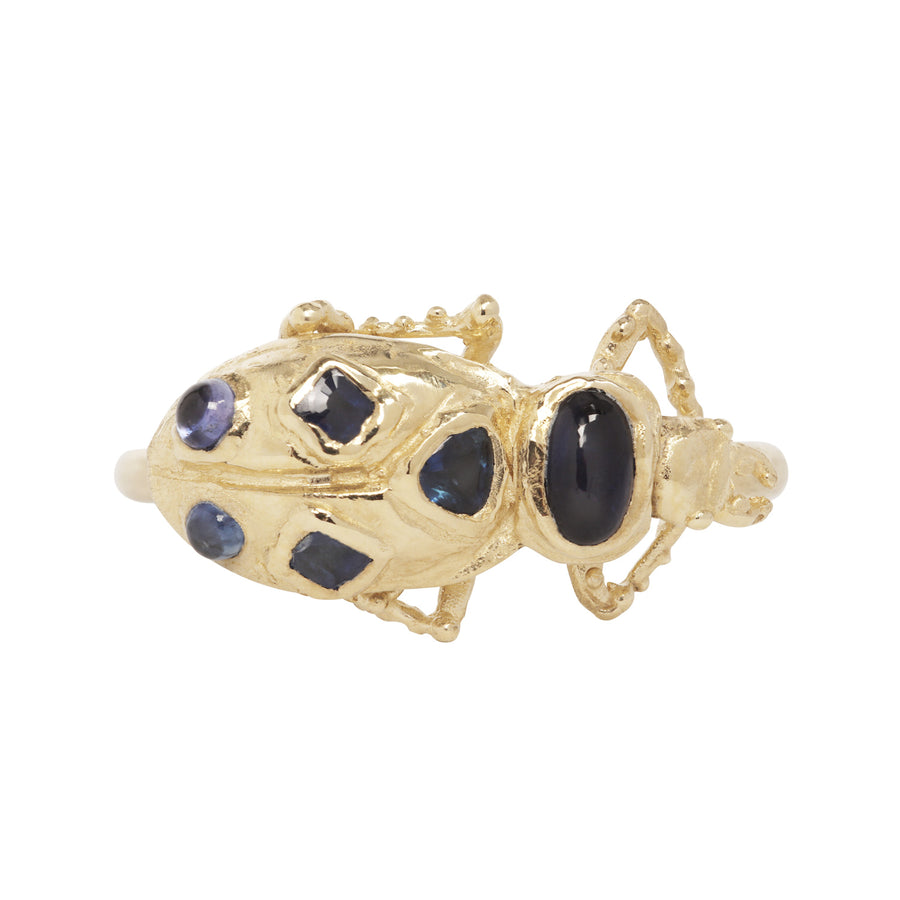 Sapphire Pinacate Beetle Ring