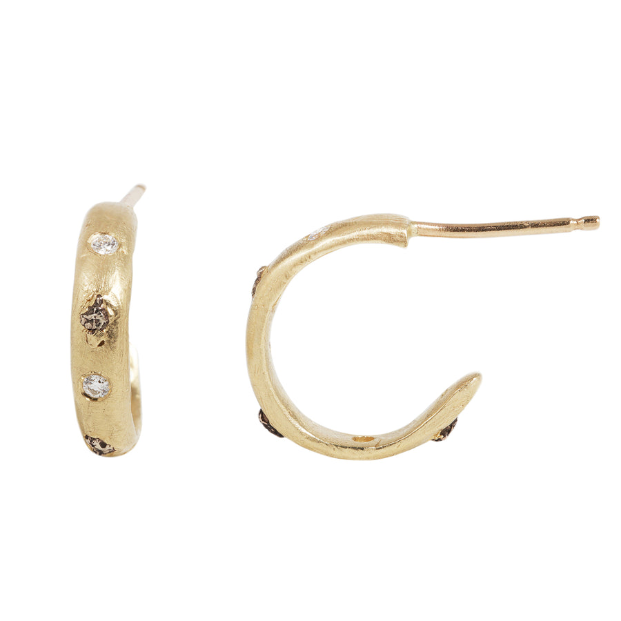 Sedimentary Sparkle Hoops - 14k Gold