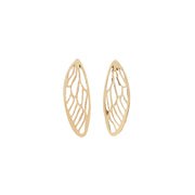 The Smallest Cicada Wing Earrings -14k Yellow Gold