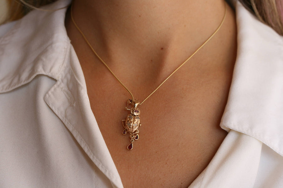 Pinacate Beetle Necklace